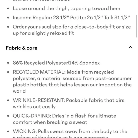 Athleta Endless High Rise Cargo Pant. Like new. Stretch. No wrinkles! Recycled. - Picture 15 of 15